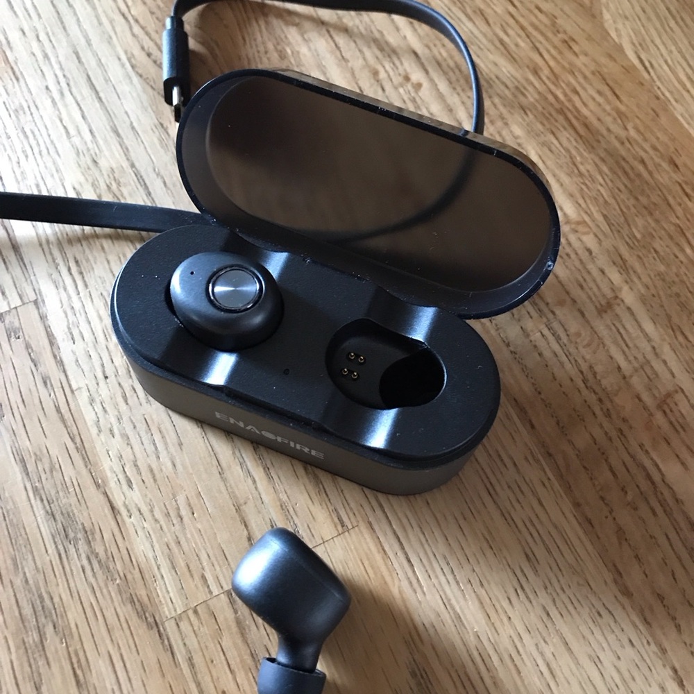 Black Wireless Earbuds with Charging Case